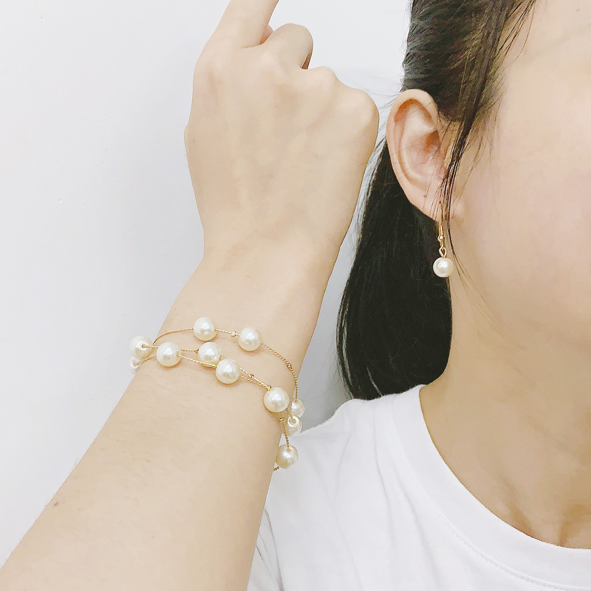 Fashion Geometric Copper Beaded Womenu0027S Bracelets Earrings Necklace 3 Piece Set