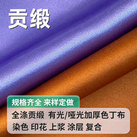 75*150全涤有光哑光贡缎加厚色丁布 无弹礼服婚纱舞台服高档绸缎
