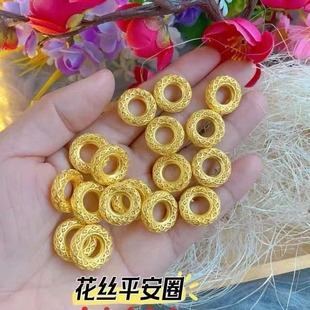 Pure Gold 999 Gold 3D Filigree Cut Out Safety Buckle Necklace for Men and Women Pendant Braided Bracelet National Trend Gift to Girlfriend