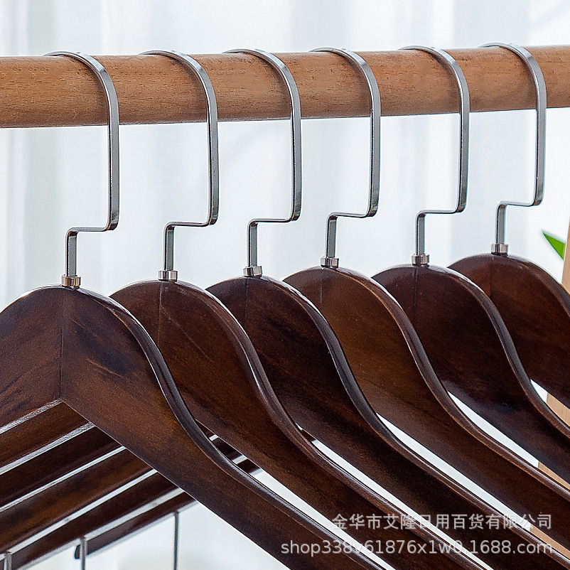 Tienda de ropa Hotel traje de madera percha de madera maciza con clip percha pantalones clip ropa soporte al por mayor