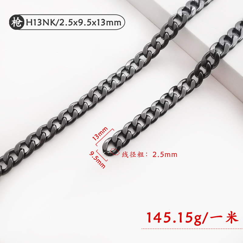 メッキをかけても色あせないフラットチェーンdiyバッグチェーンの肩に斜めにまたがって、チェーンの部品を交換することができます。|undefined