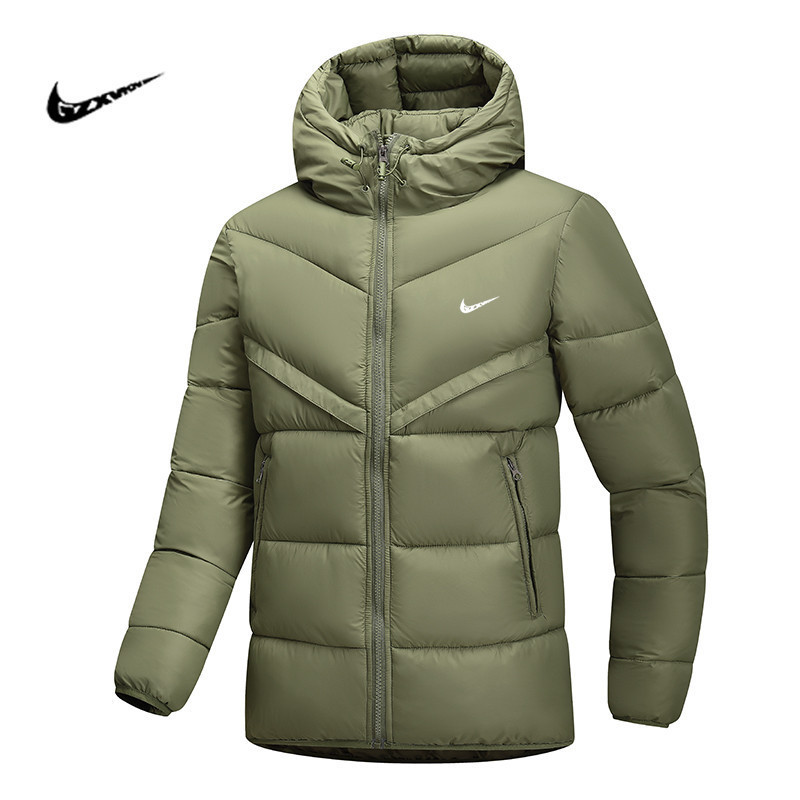 Cross-Border Men's Thick Cotton Jacket Winter Warm Puffer Coat Solid Color Trendy Outdoor down Cotton Hooded Jacket