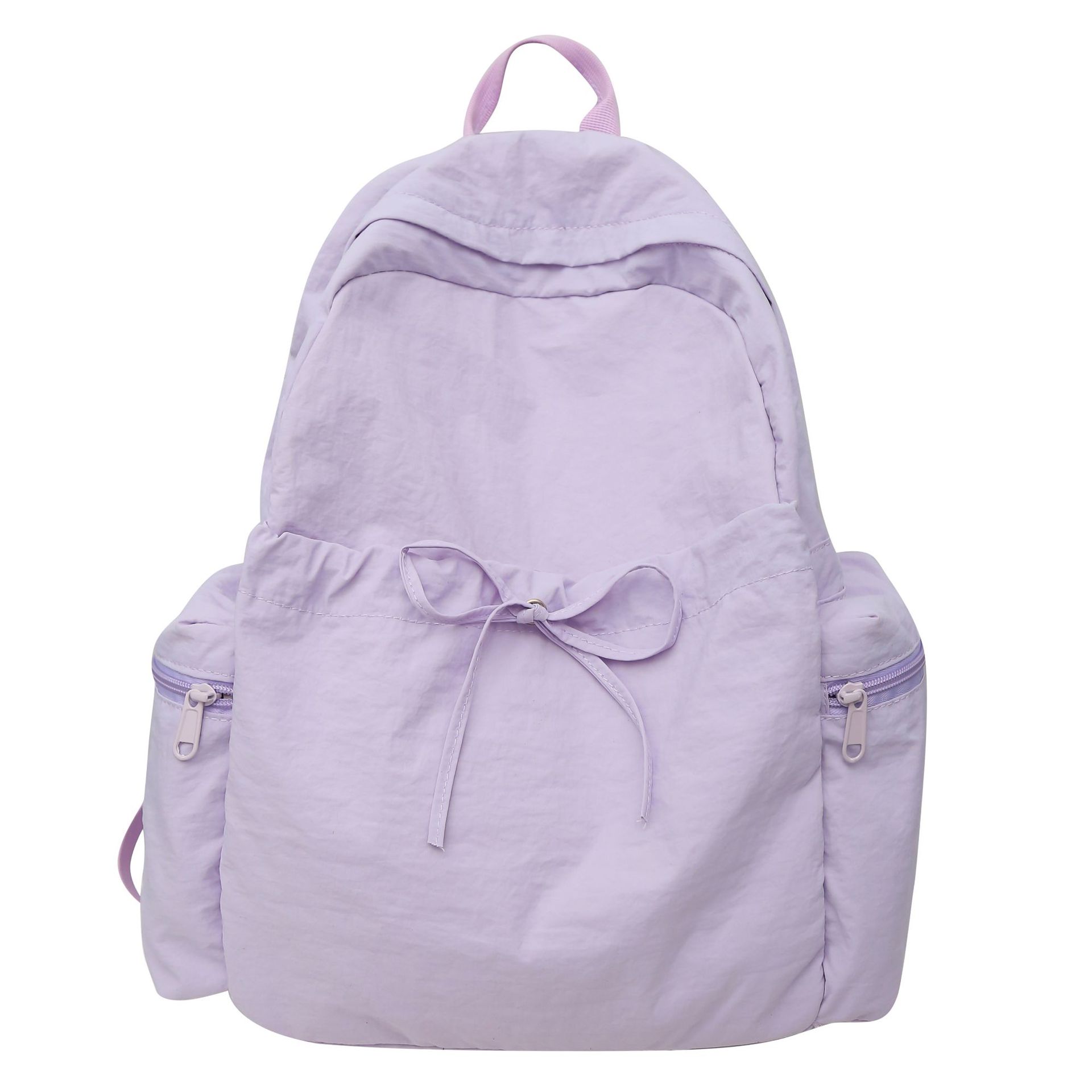 Mochila de estudiantes de estilo crema coreano de color sólido, mochila de mujer simple, mochila de viaje ligera de gran capacidad