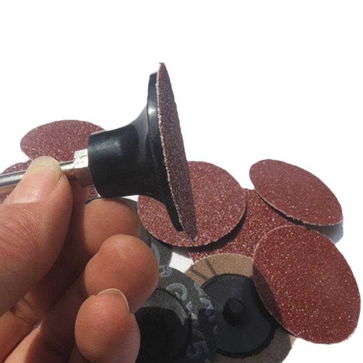 Disco de lija de par 50 de 2 pulgadas, bloqueo giratorio, papel de lija, película de lija, rueda de botón resistente al desgaste y duradera, rueda de tela, bloqueo giratorio