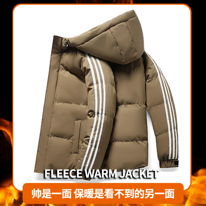Tres barras transfronterizas chaqueta de algodón de plumón hombre chaqueta de invierno de moda pareja americana gruesa chaqueta de algodón con capuzas