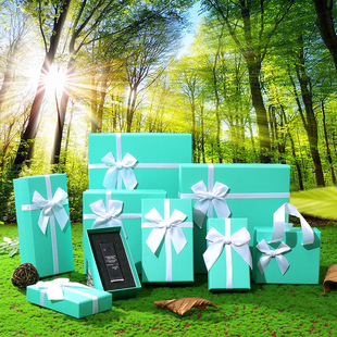 Tifu Blue Sales Delivery Key Gift Box Small Fresh Gift Box Square Cosmetic Lipstick Perfumery Box Silk Towel Box