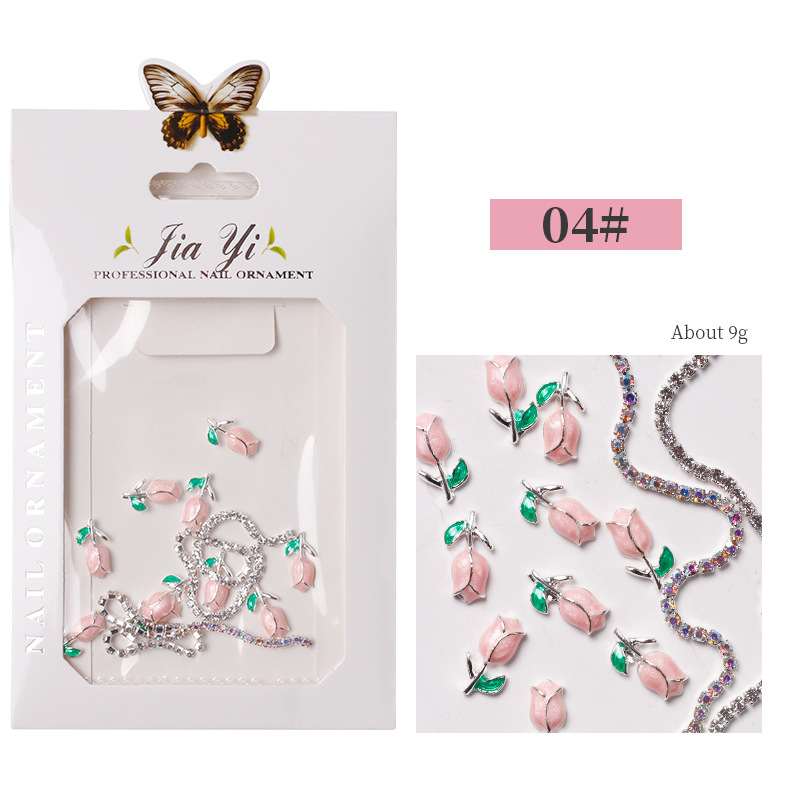 Rosa aleación Tulip joyas de plata inferior