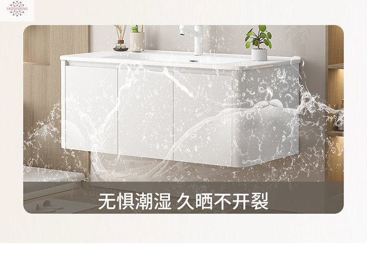 Arc-shaped honeycomb aluminum thickened space aluminum bathroom cabinet, integrated ceramic washbasin cabinet set, face washing, makeup and washbasin undefined