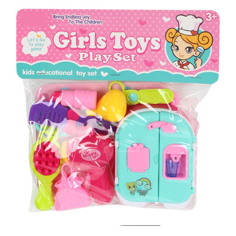 Casa de juego de juguete para niños serie joyería de simulación/jardín/vajilla con caja de cajón traje de juguete puesto de suministro