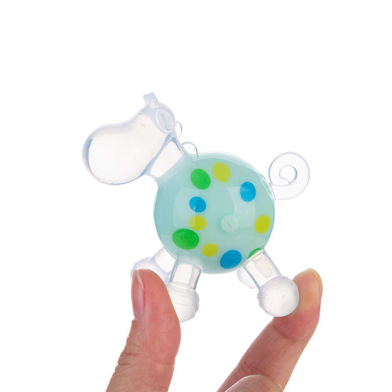 派巴貝特兒童卡通造型小馬牙膠帶響鈴款液態硅膠牙膠磨牙器73974