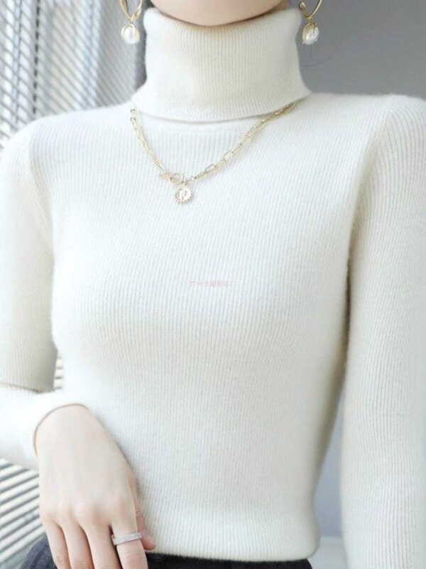 Autumn and Winter New Stylish Turtleneck Sweater for Women, Short Pullover with Long Sleeves, Slim Fit, Tight-Fitting, Layered Knit Base Shirt Autumn and Winter New Stylish Turtleneck Sweater for Women, Short Pullover with Long Sleeves, Slim Fit, Tight-Fitting, Layered Knit Base Shirt
