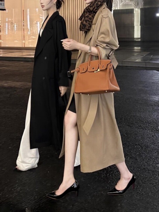 千颂伊风衣 复古姐感翻领显瘦大衣设计感风衣春秋外套|undefined