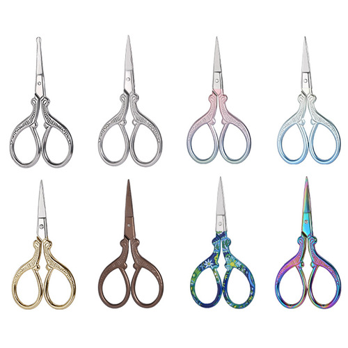 Wholesale retro small scissors, handmade embroidery scissors, cross-stitch scissors, stainless steel thread trimmer, household portable small scissors