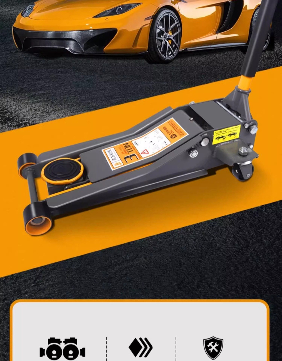 0kg Hydraulic Horizontal Small Truck, Car, Suv, Auto Repair and Rescue Oil Pressure 3 Tons 4t Tons Ultra-Low Position Double Pump