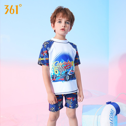 361 children's swimsuit boys and girls baby split swimsuit children's medium and large children's one-piece long and short-sleeved beach swimsuit