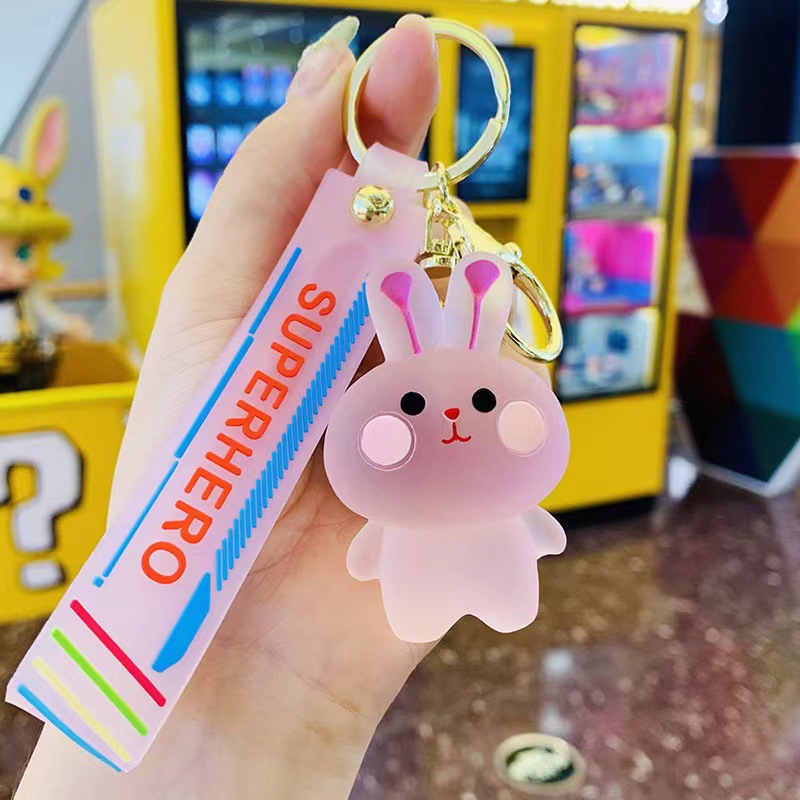 Personalidad creativa cristal Blush animal lindo llavero femenino lindo coche llavero pequeño colgante mochila adornos