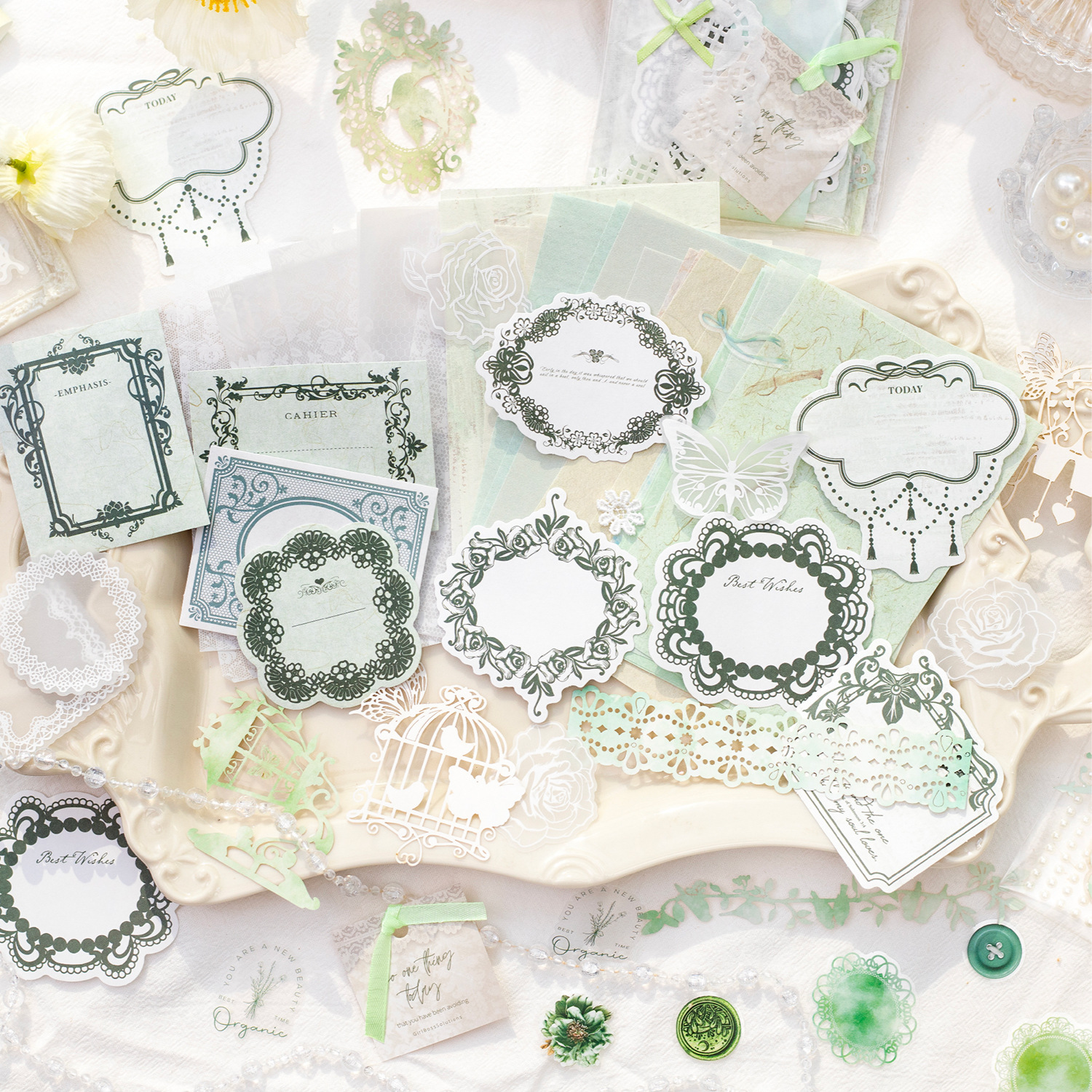 Crepúsculo retro material de collage creativo paquete de regalo serie de momentos de vida bolso de material decorativo de bricolaje de cuenta manual