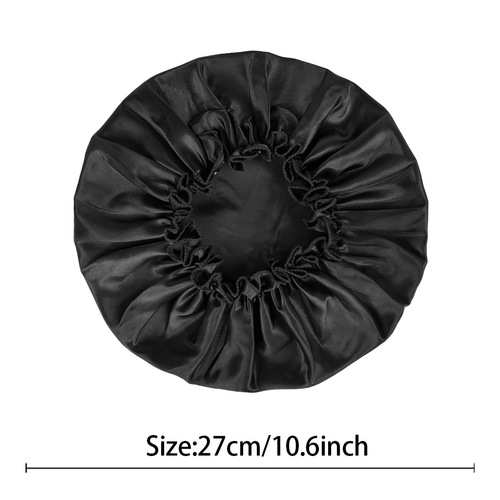 Cross-border single-layer satin sleep hat, beauty hair care solid color elastic round top bath hat, stain bonnet