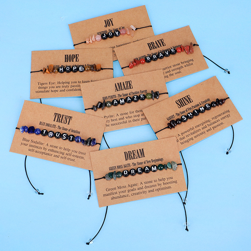 Fashion Letter Stone Braid Unisex Bracelets
