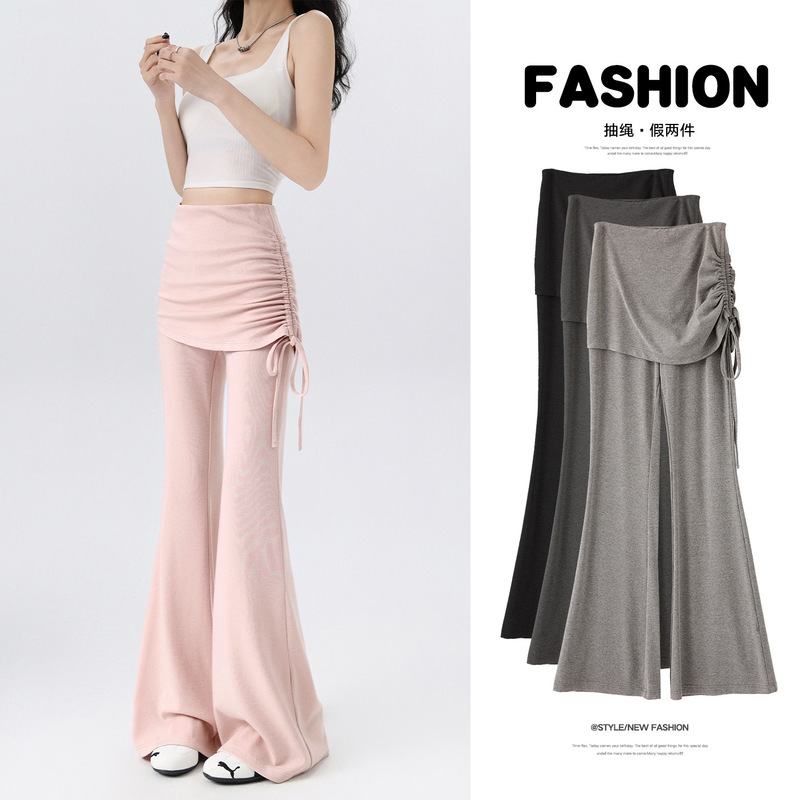 Yoga Pants with Faux Two-Piece Design, Flared Pants, High-Waisted, Slimming, Pilates Fitness Wear, Training Sports Butt-Lifting Long Pants for Women Yoga Pants with Faux Two-Piece Design, Flared Pants, High-Waisted, Slimming, Pilates Fitness Wear, Training Sports Butt-Lifting Long Pants for Women