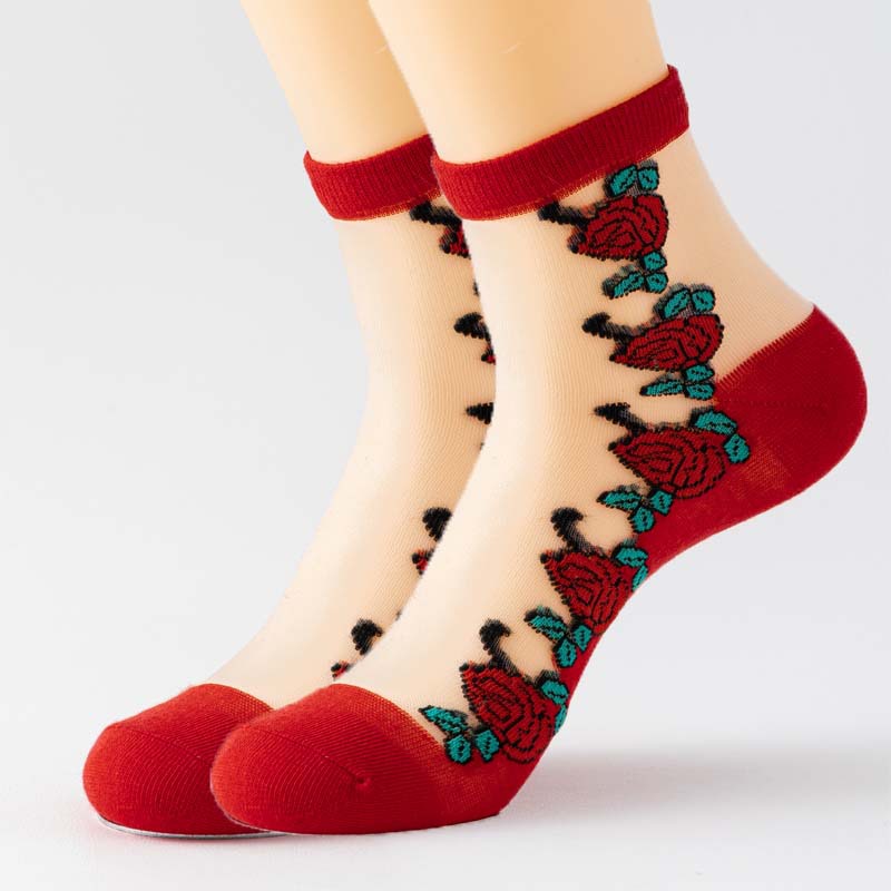 Red mid length socks, autumn and winter mid length socks, new year socks