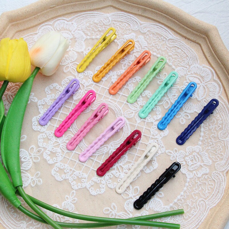 6cm * 1.1cm round head high quality electroplated seamless hairpin diy gradient candy color Guangdong clip hollow bangs clip