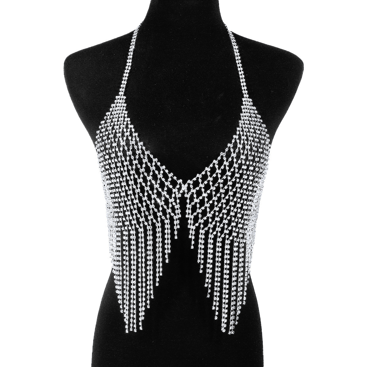 hot accessories nightclub shiny tassel chest chain mesh fashion body chain beach sexy accessories_voghion.com