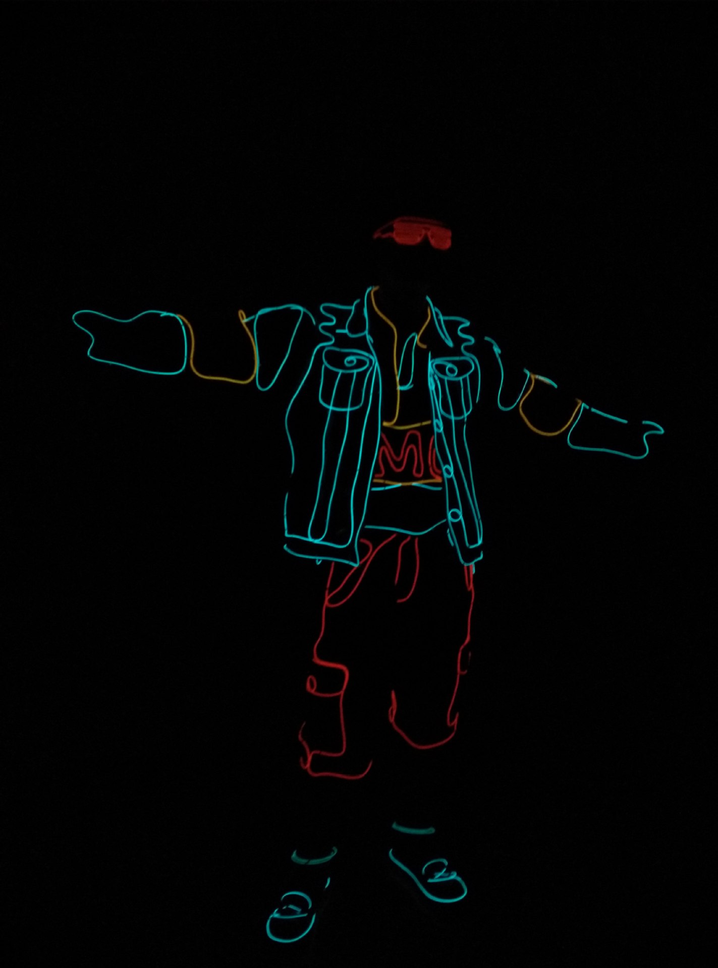 El fluorescente danza luminosa ropa antigua etapa rendimiento ropa luminosa apoyos LED láser danza luminosa