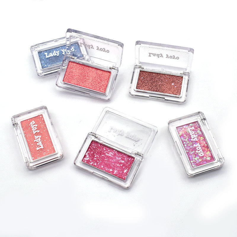 巨閃幻彩單色眼影細閃啞光珠光修容腮紅土豆泥晶鑽亮片眼影盤代發