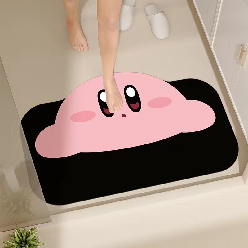 Baño doméstico absorción de agua almohadilla de pies de dibujos animados de forma especial almohadilla de suelo de barro de diatomeas secado rápido se puede cortar almohadilla de pies de puerta de baño