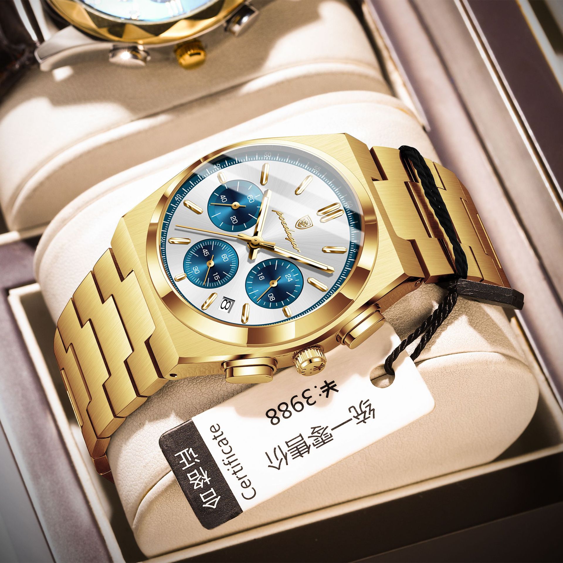 Nuevo reloj multifuncional para hombre de la marca suiza, reloj de cuarzo luminoso a prueba de agua, transmisión en vivo, estilo explosivo de comercio exterior, entrega de una pieza