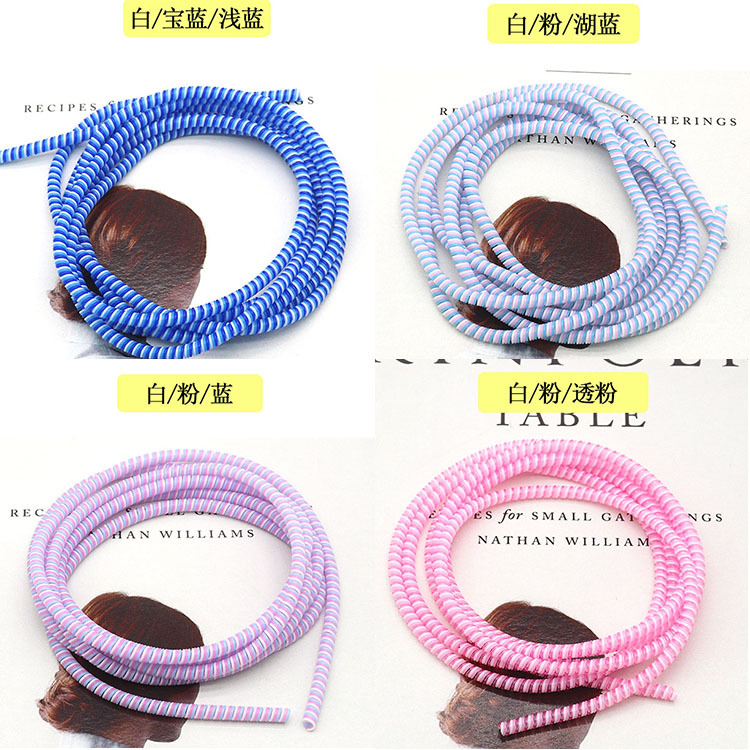 Directo de fábrica 1,4 M tres en uno cable de datos Cable de protección cable de datos manga protectora cuerda de resorte de bobinado