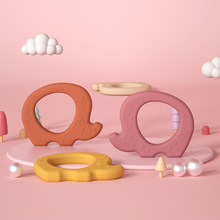 亚马逊爆款小象牙胶 便携硅胶FDA磨牙器婴儿安抚玩具咬咬乐可水煮