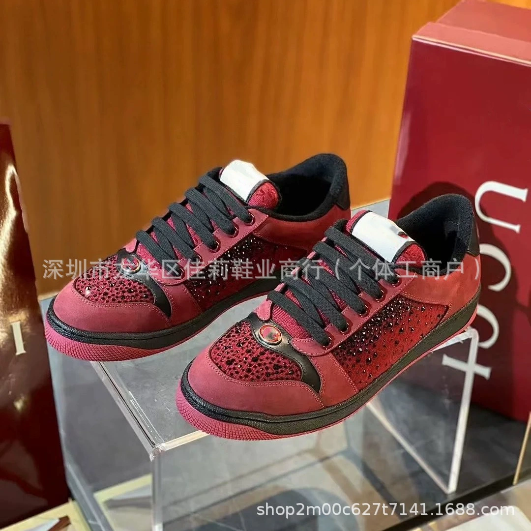 2025G дом новый черный бриллиант грязная обувь повседневная плоская обувь