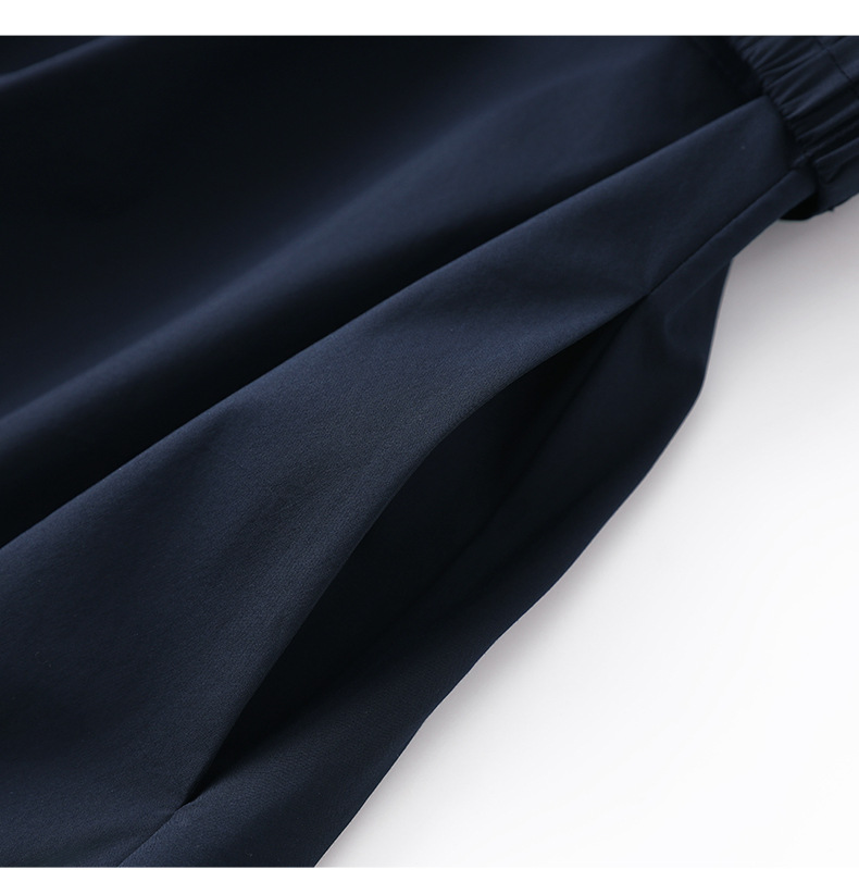 Đầm maxi nữ cổ bẻ thắt eo phong cách công sở mùa hè — Màu xanh navy chi tiết 15