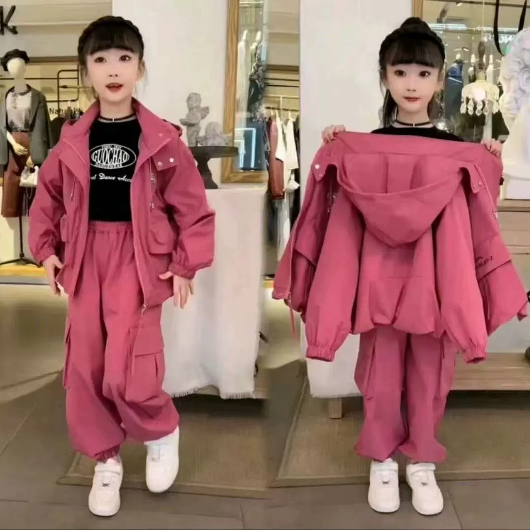 Осенний осаночный костюм для девочек 2024 новый детский корейский сетка