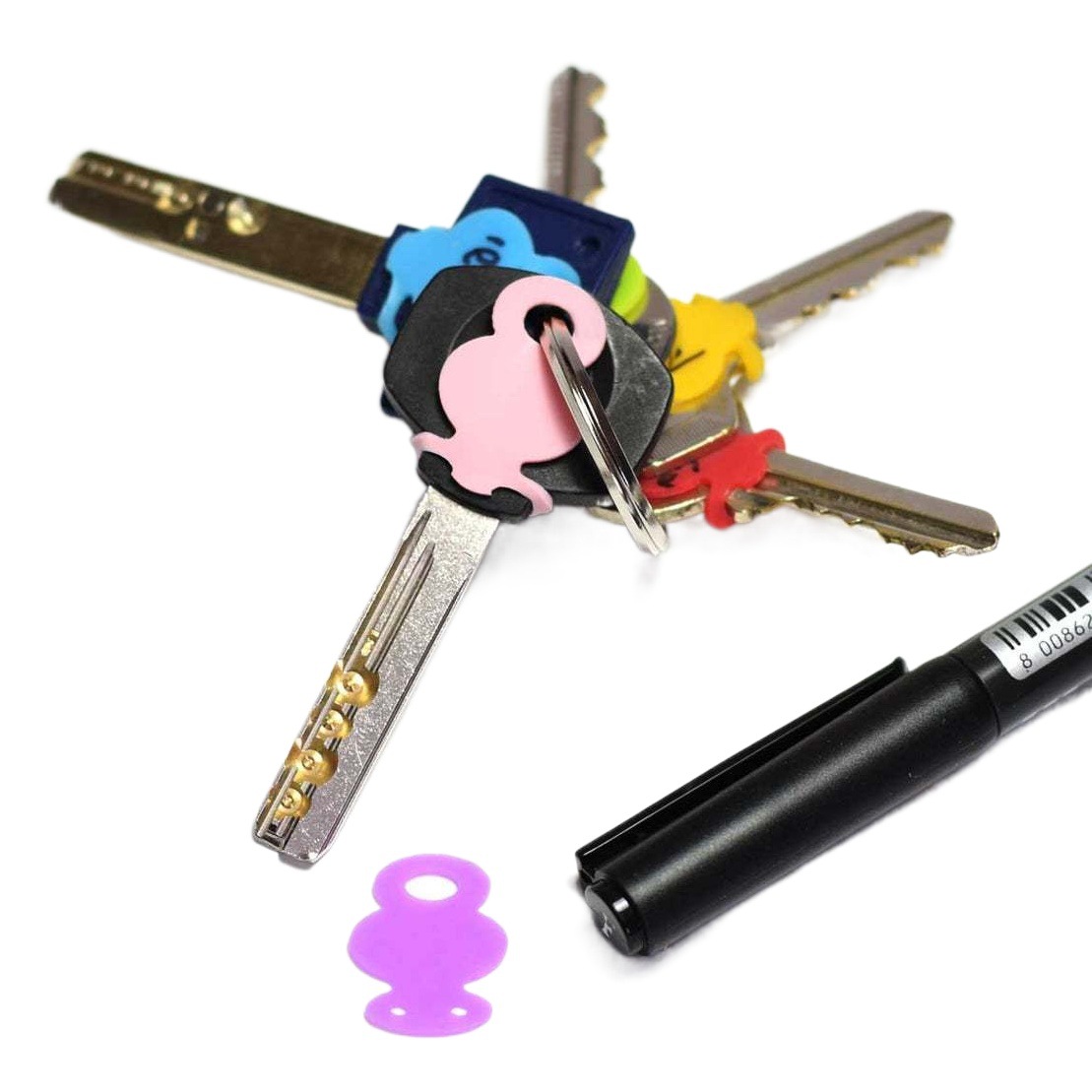 Silicona clave tapa elástica clave caso color clave anillo suerte 8 colores Comercio exterior Amazon suministro