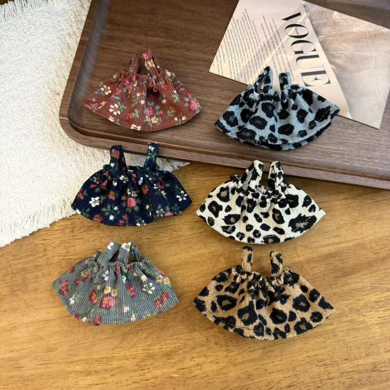 New Long-Legged Kt Leopard Print Floral Suspender Skirt Scarf Suit Baby Clothes Cotton Doll Starfish Body Factory Direct Sale