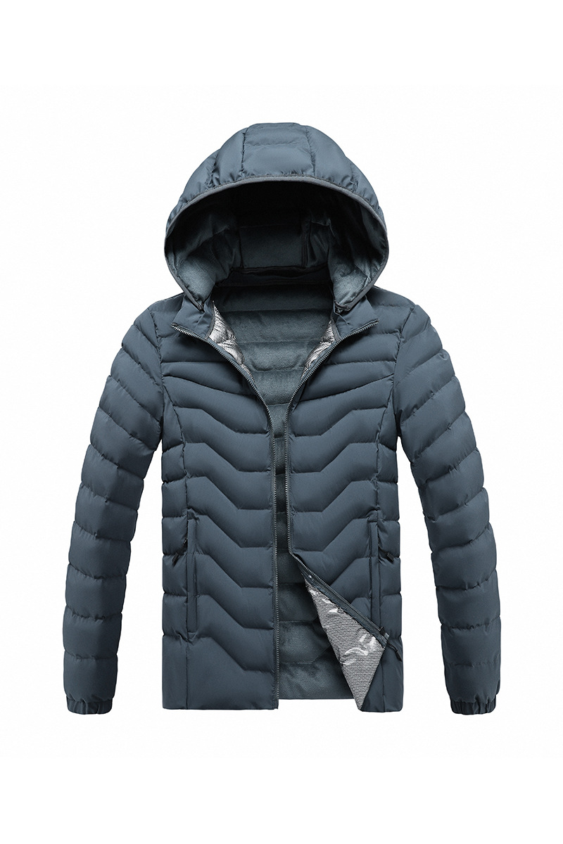 Gefütterte Herren-Fleecejacke mit Kapuze und abnehmbarer Graphenkappe aus Baumwolle_voghion.com