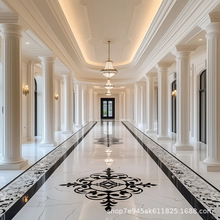瓷砖岩板拼花入户别墅酒店会所商场饭店办公室过道大理石拼图地砖