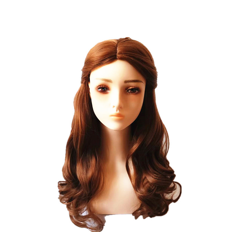 Beauty and the Beast Belle Princess New Wig Light Brown Long Curly Hair cosplay Anime cos Wig Wholesale