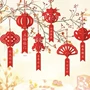 布置春节客厅新年吊饰