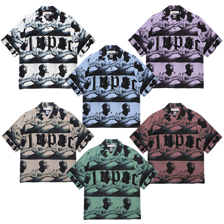 GUILTYPARTIES TIGER 23SS2PAC series five patterns full printed Hawaiian short sleeve shirt men