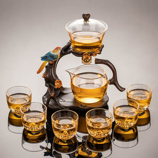 Magnetic Luxury 2025 Glass Tea Cup New Teapot High-End Artifact Automatic Lazy Tea Making Tea Set for Home Use