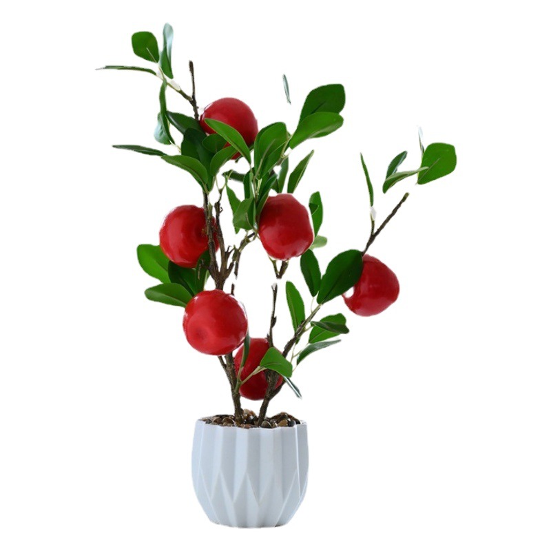 Flores artificiales, estilo pastoral, bonsái pequeño de frutas simuladas, decoración de interiores, suministro directo de fabricantes, dropshipping de flores artificiales, plantas en maceta simuladas
