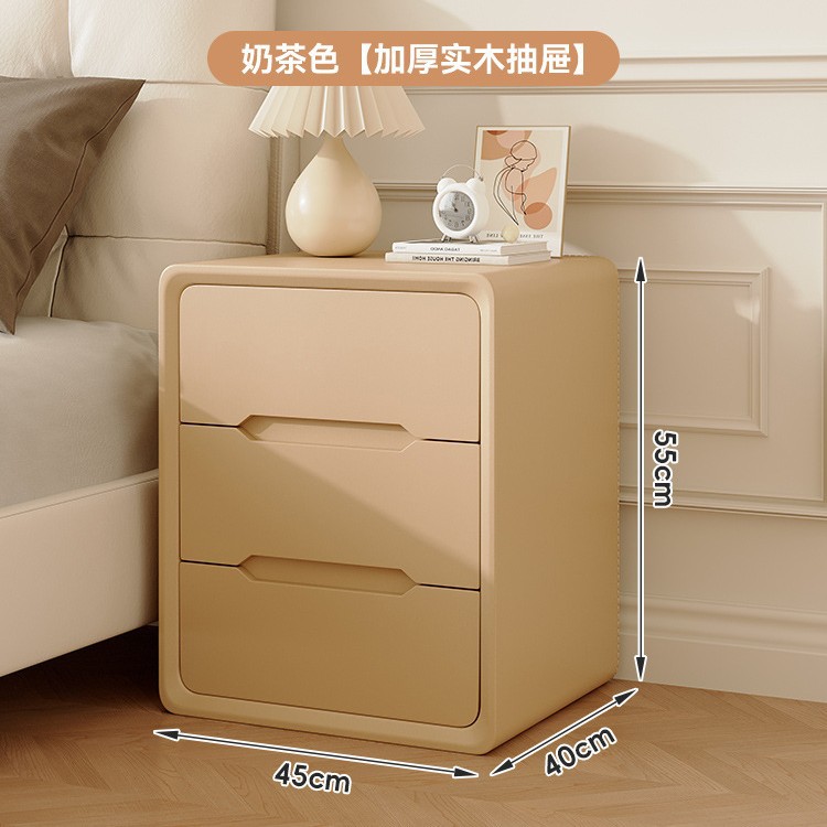 Escritorio de cabecera francés dormitorio familiar 2025 nuevo estilo ligero de lujo de alto nivel pequeño y simple gabinete de almacenamiento al lado de la cama viento crema