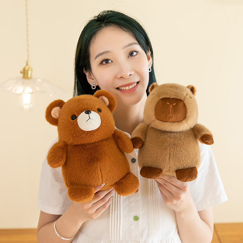 Muñeca de animalito de ocho pulgadas, elefante, peluche, rinoceronte, hipopótamo, muñeca de carpincho, regalo de cumpleaños para niños