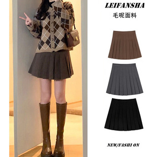 Gray Pleated Skirt for Women, Short Style, Petite A-Line, High-Waisted, Slimming, Suitable for Spring, Summer, Early Autumn, Student Jk Half Skirt, Extended Version