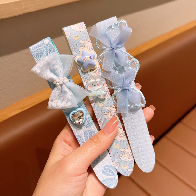 Liuhai pegatinas banda para el cabello roto artefacto bebé de dibujos animados lindo velcro banda para el cabello niña horquilla banda para el cabello accesorios para el cabello