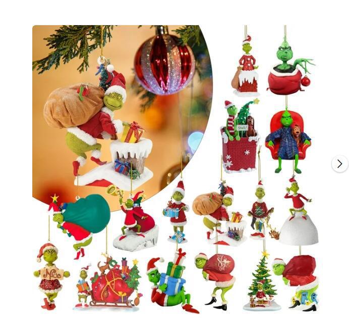 2022 transfronteriza nuevos adornos de Navidad colgante decoración del hogar adornos espejo retrovisor del coche árbol de Navidad mochila colgante